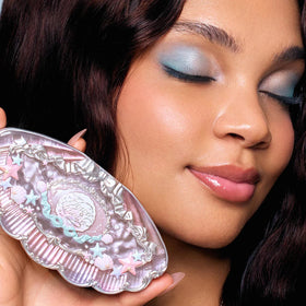 Flower Knows Shells Jewel palette includes mirror for easy on-the-go application.