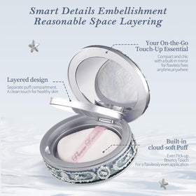 Flower Knows Shell's Jewel built-in mirror and puff for on-the-go touch-ups