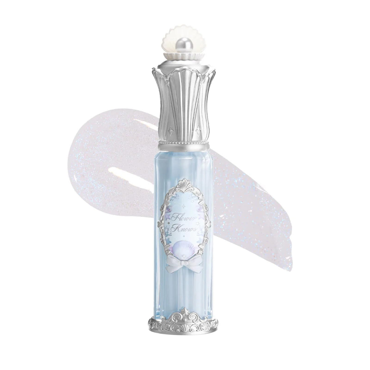 Flower Knows Shells Jewel Lip Glaze clear-jar: clear shimmer for daily hydration