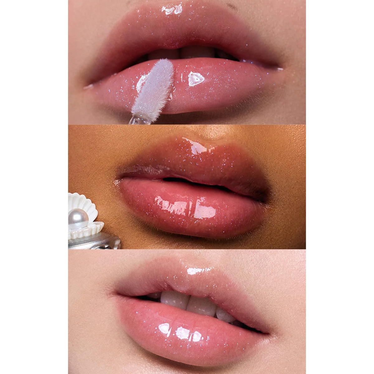 Flower Knows Shells Jewel Lip Glaze moonlit-shimmer: hydration with a soft glow