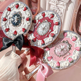 Flower Knows Strawberry Cupid Mirror, dimensions 102x212mm, compact for bags and desks.