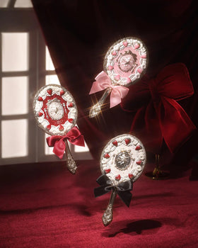 Flower Knows Strawberry Cupid Mirror, travel-compact design, ideal for touch-ups on the go.