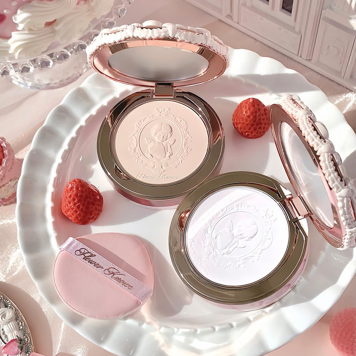 Flower Knows Strawberry Cupid oil-control formula reduces shine without drying.