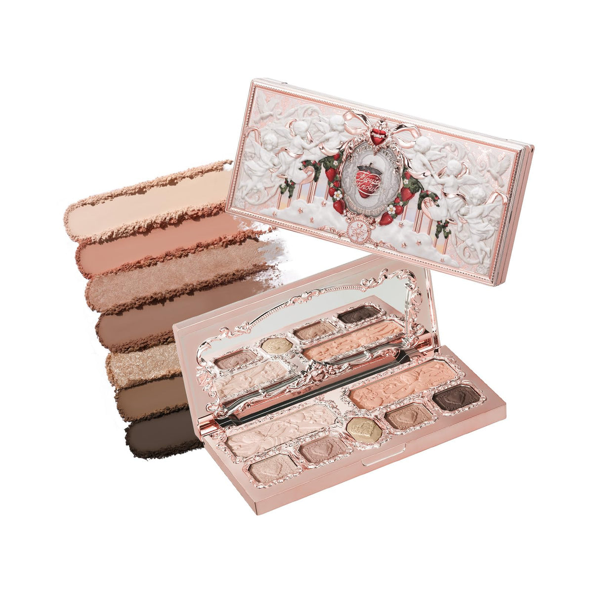 Flower Knows Strawberry Cupid palette front view, ideal for quick neutral day looks.