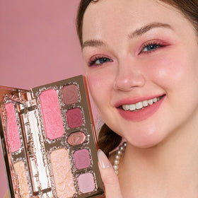 Close-up of shimmer shades from Cupid palette for radiant highlights