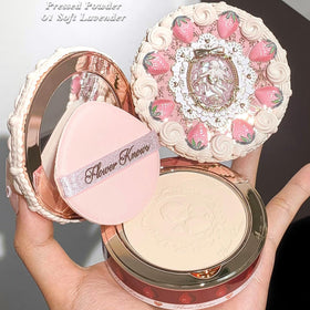 Flower Knows Strawberry Cupid packaging resembles a strawberry cake for pocket-sized charm.