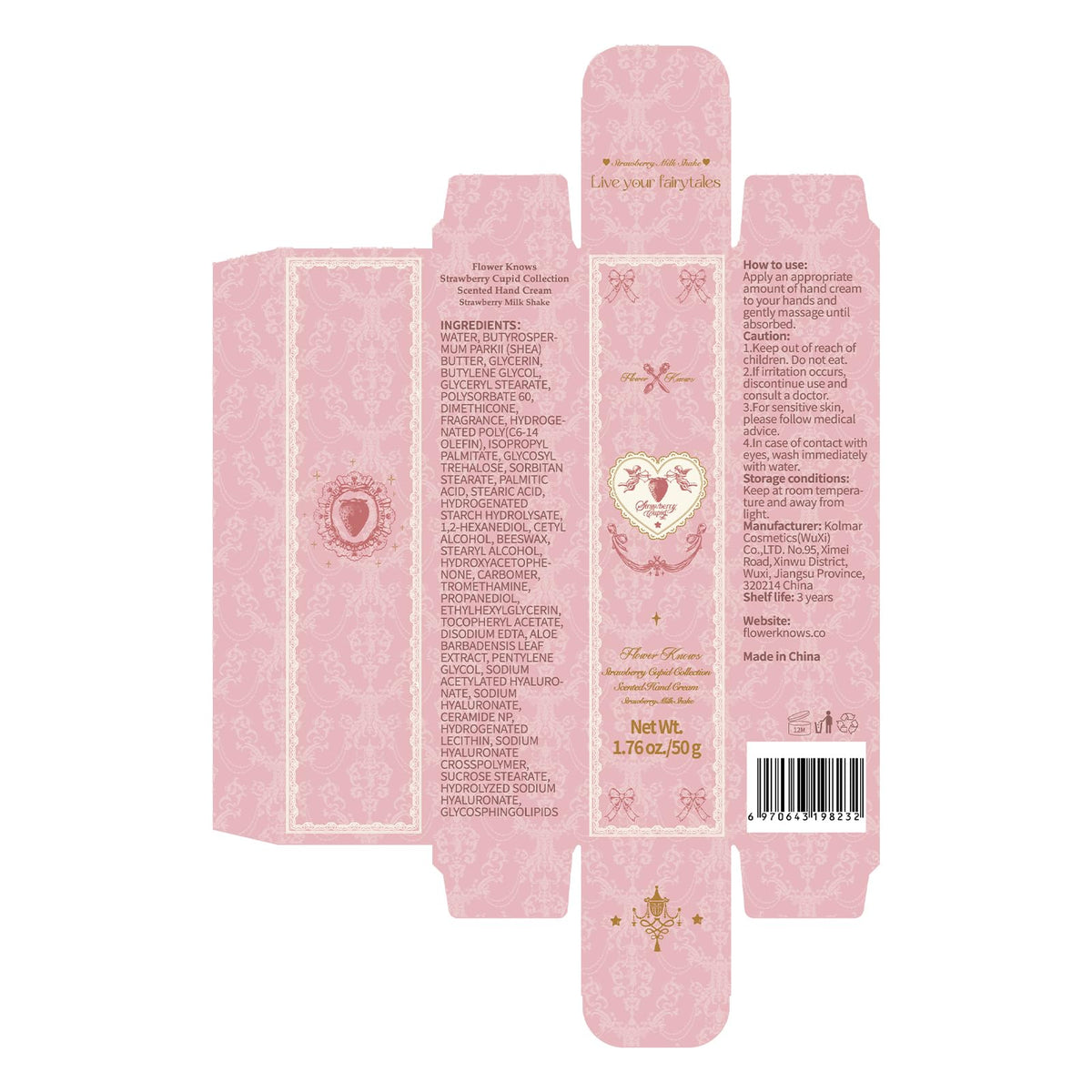 Travel-size Flower Knows Strawberry Cupid hand cream fits purse or bag.