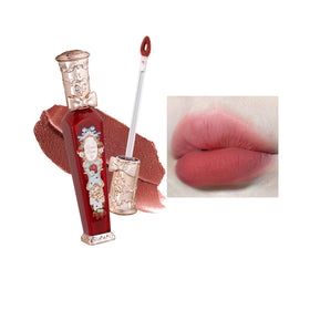 Flower Knows Strawberry Rococo bottle shows premium design for daily luxury lip looks.