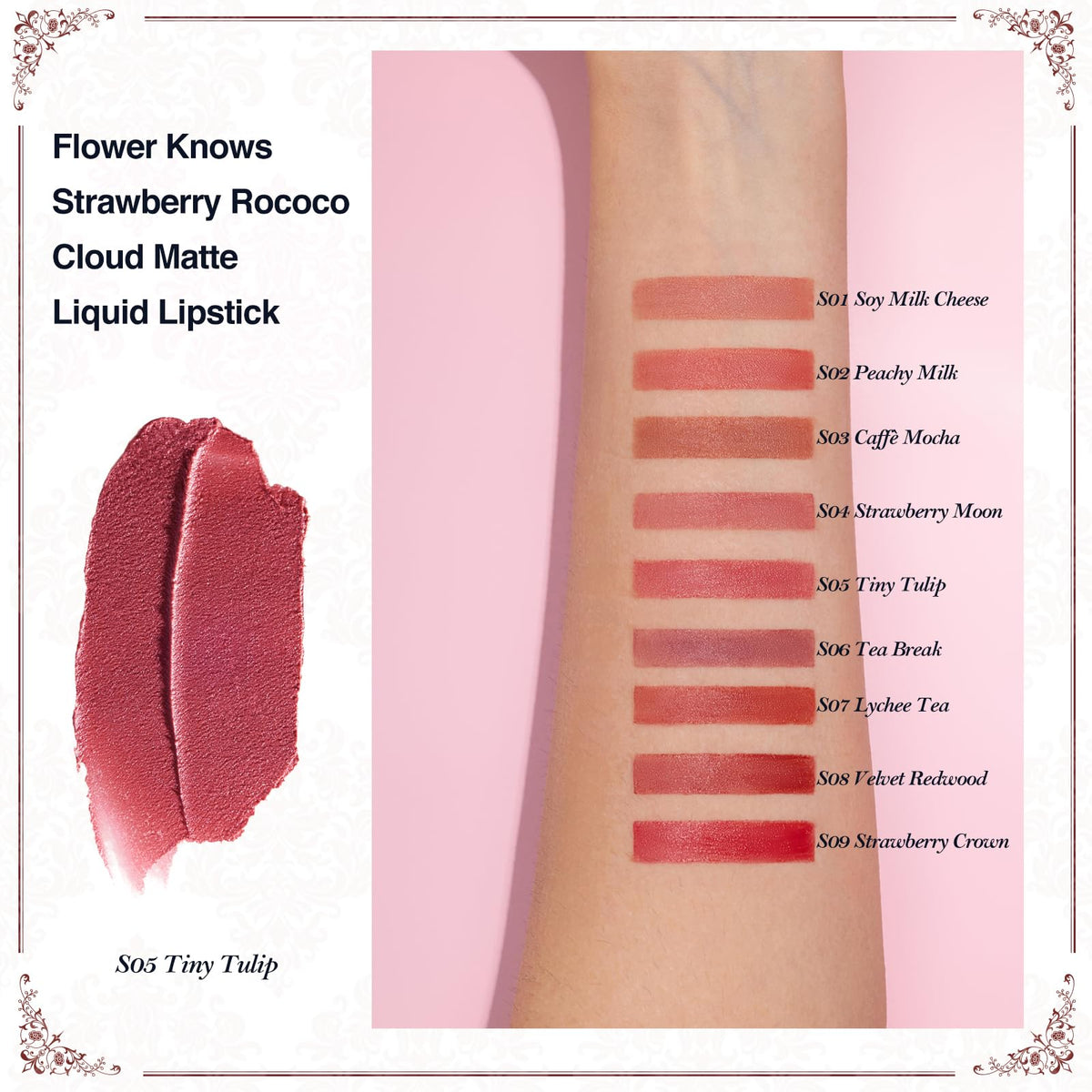 Flower Knows swatch Tiny Tulip shows versatile nude-pink shade options