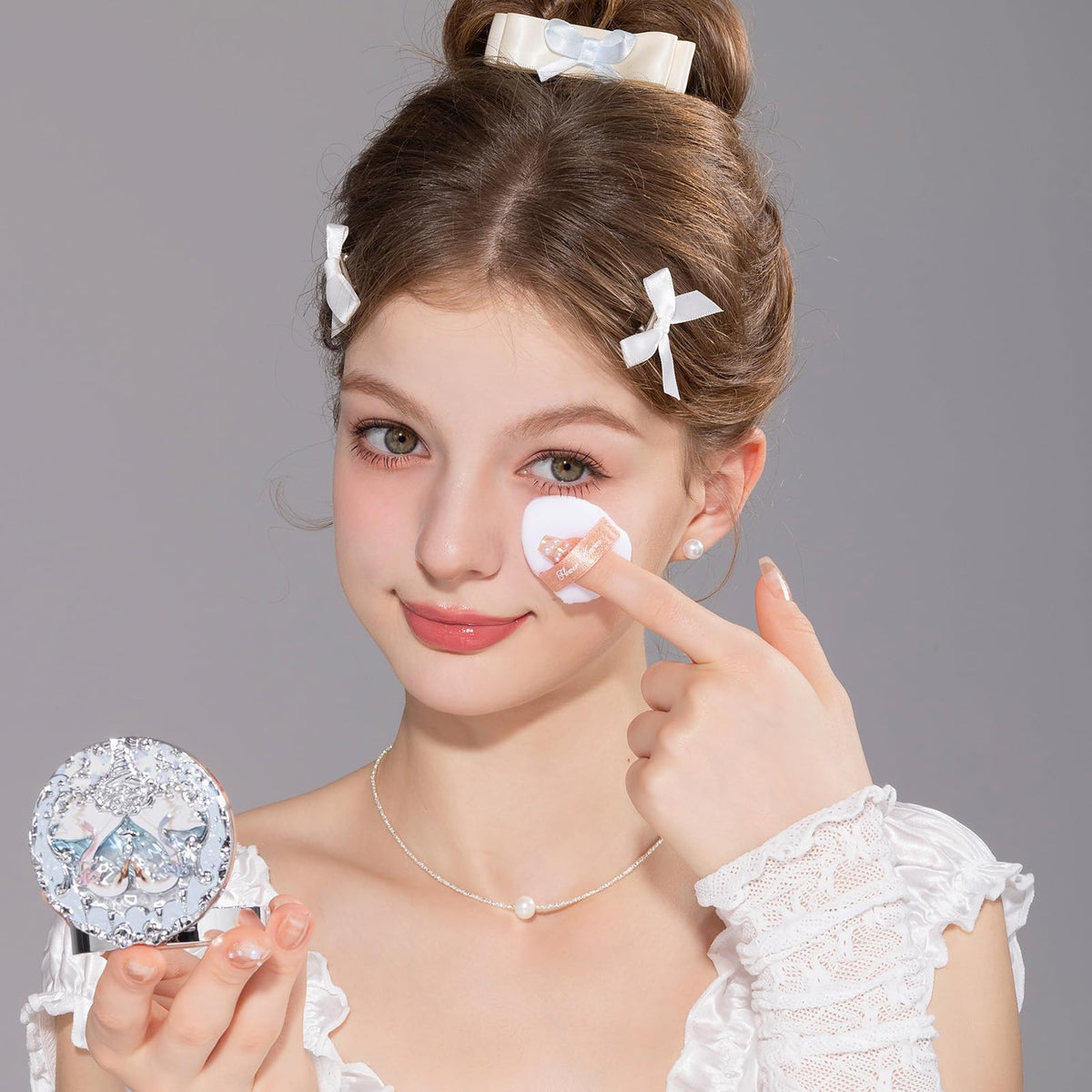Flower Knows Swan Ballet blush brush pairing shown for precise blending.