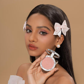 Flower Knows Swan Ballet matte finish on cheeks offers soft color.