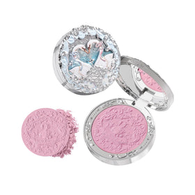 Flower Knows Swan Ballet embossed blush compact with 3D swan design for gifting.