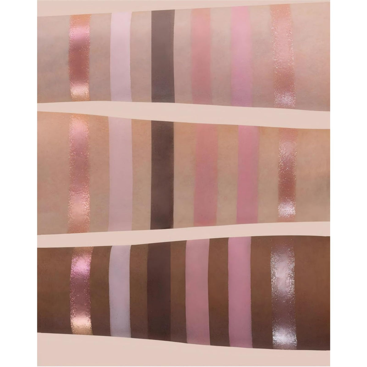 Flower Knows Swan Ballet matte shades close-up for soft to bold blends.