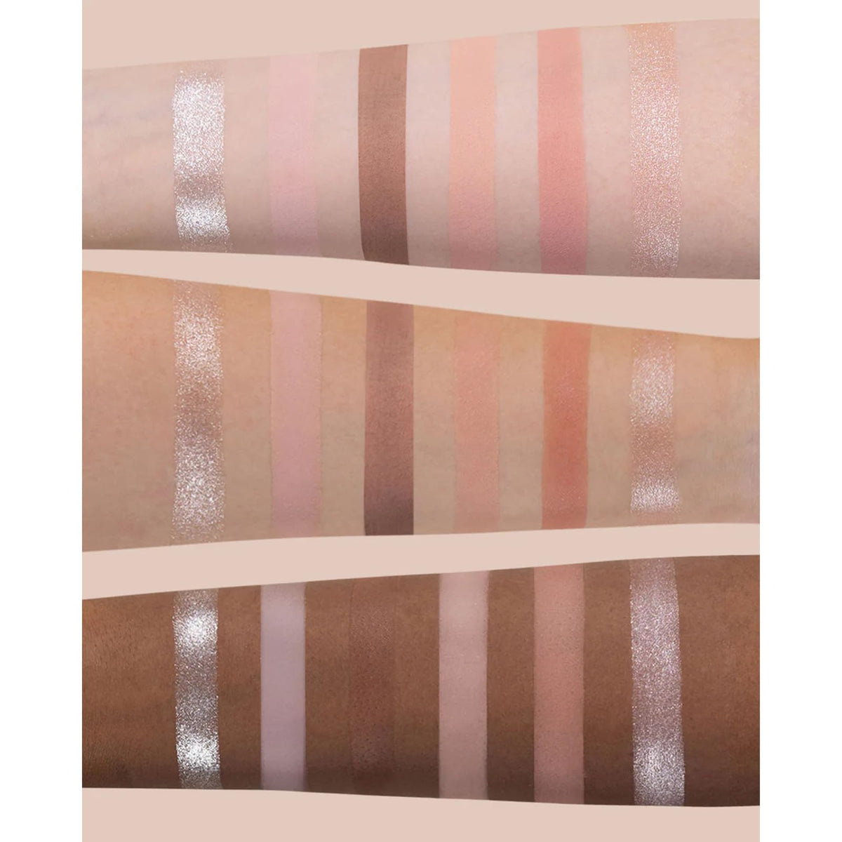 Flower Knows Swan Ballet palette shimmer swatches deliver radiant highlights.