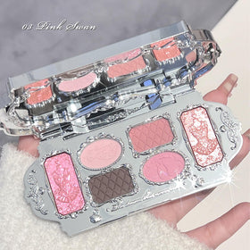 Flower Knows Swan Ballet water ripple motif evokes artistry during makeup routines.