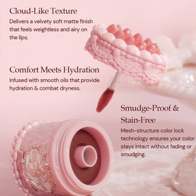 Flower Knows transfer-proof formula swatch demonstrates long-lasting wear.