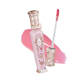 Flower Knows G01 Strawberry Macaron lip gloss bottle with glossy pink shade for everyday radiance