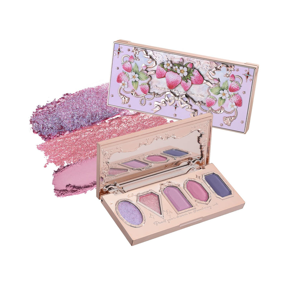 Flower Knows Violet Strawberry Rococo palette with embossed details for a luxurious gift-ready look.