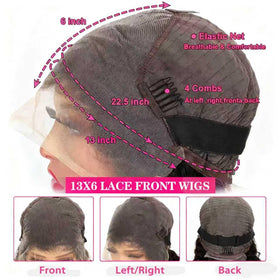 Flower Shadow Brazilian hair wig showing 30-inch length and water wave texture