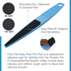 Flowery 100-grit replacement pad focused on smoothing rough skin