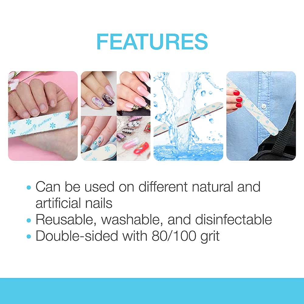 Flowery Purifiles pro-approved nail file for salon and home use.