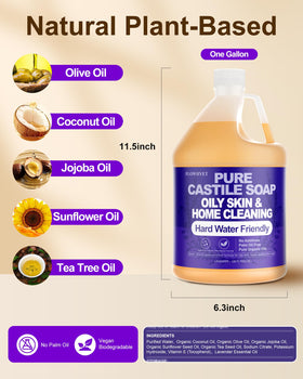 FLOWHYET Lavender Castile foaming action showing rich lather for daily use