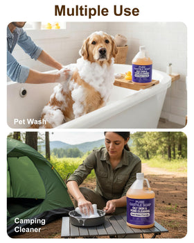 FLOWHYET Lavender Castile works well in hard water with minimal residue