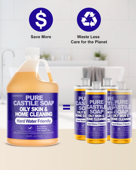 Flowhyet Lavender Castile Soap in bathroom for gentle cleansing and care.