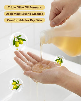 FLOWHYET Pure Castile Soap pour action demonstrates easy daily cleansing