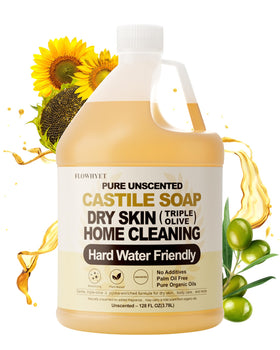 FLOWHYET Pure Castile Soap unscented bottle for sensitive skin