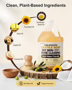 FLOWHYET Castile Soap vegan ingredients emphasize plant-based cleansing