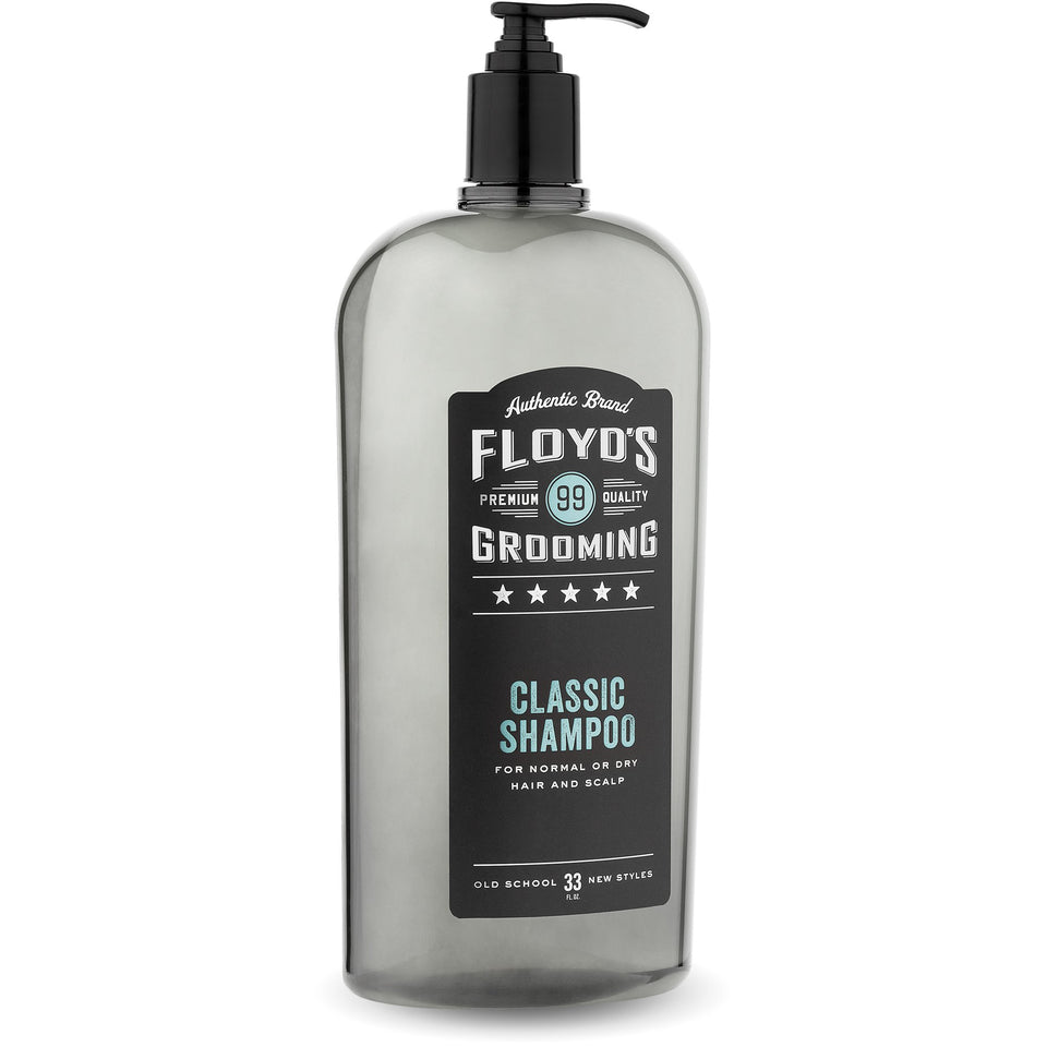 Floyd's 99 Classic Shampoo bottle with moisturizing, color-safe formula for all hair types