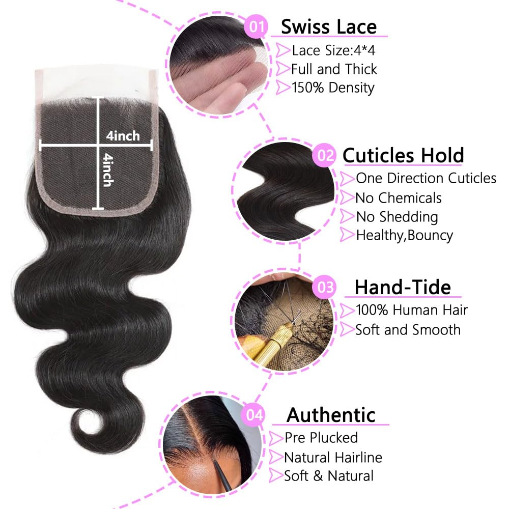 FLSKEE closure features bleached knots and natural hairline realism