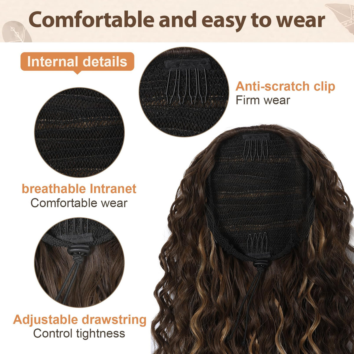 Flufymooz bohemian curly texture displays soft, voluminous curls.