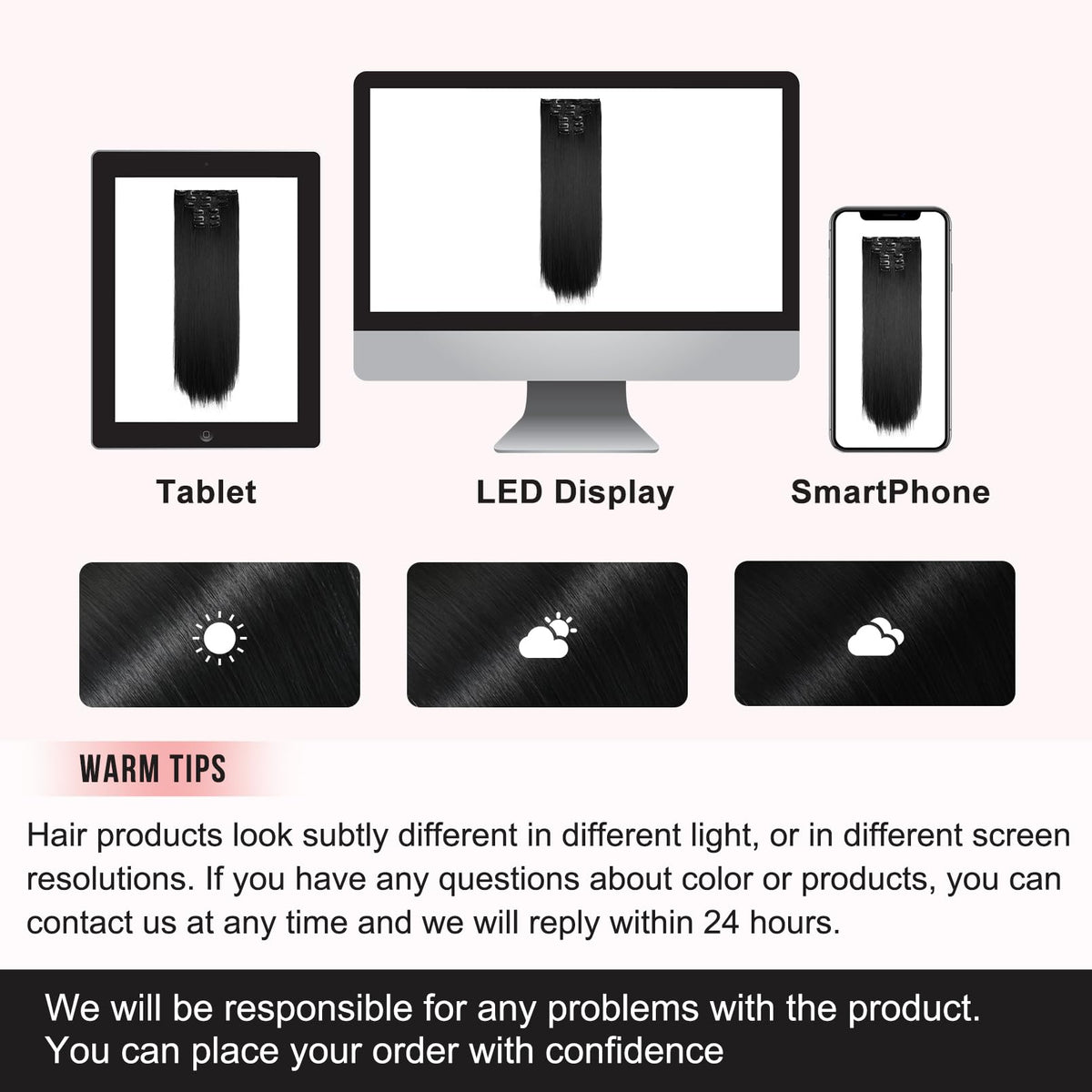 Flufymooz easy-care reminder for daily wear and salon-saving potential.