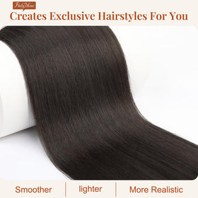 Flufymooz clip-in pony tail adds instant volume for daily wear
