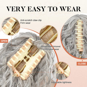 Flufymooz pony-tail clip-on design is quick to wear daily.