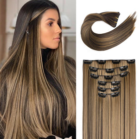 Flufymooz clip-in extensions 24in straight add instant length and natural movement