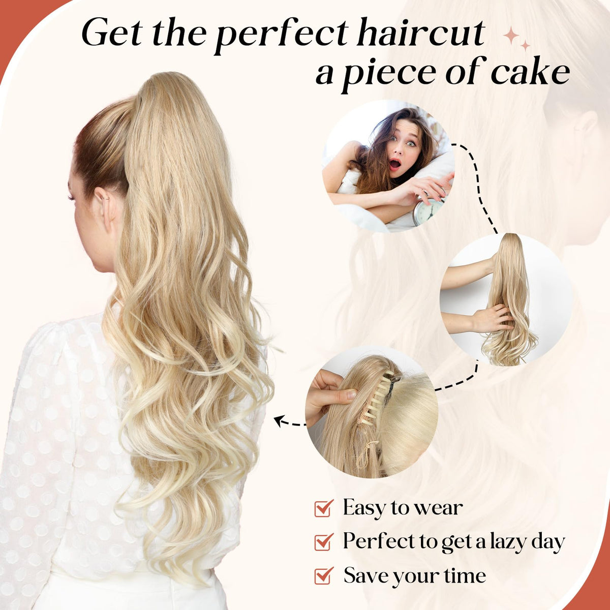 Flufymooz daily-wear ponytail delivers quick styling options.