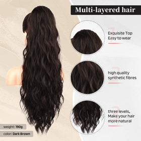 Flufymooz drawstring pony tail attachment keeps your style secure and fast.