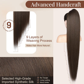 Flufymooz easy wear ponytail clip and drawstring secure fit all day