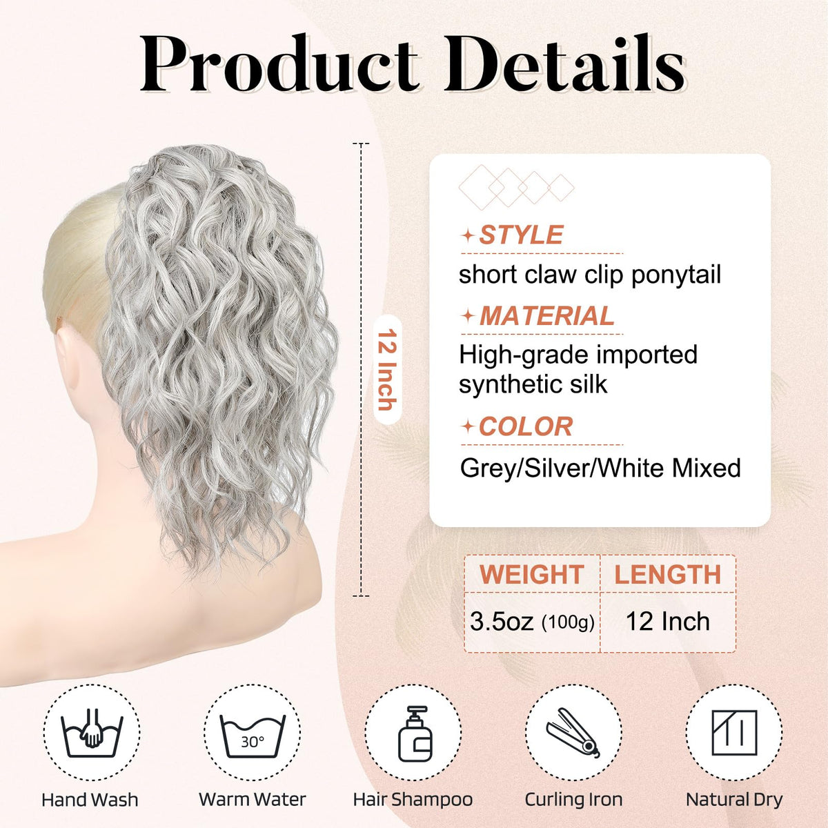 Flufymooz hair extension uses silky synthetic fibers for smooth shine.