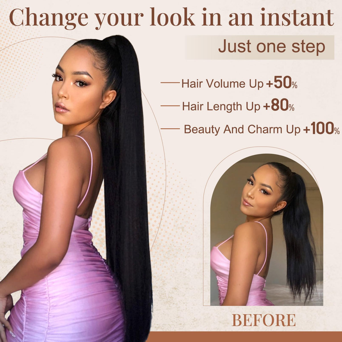 Flufymooz instant volume ponytail creates fuller look in minutes