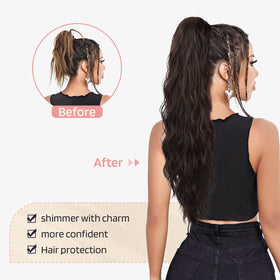 Flufymooz invisible combs secure the ponytail without slipping during activities.