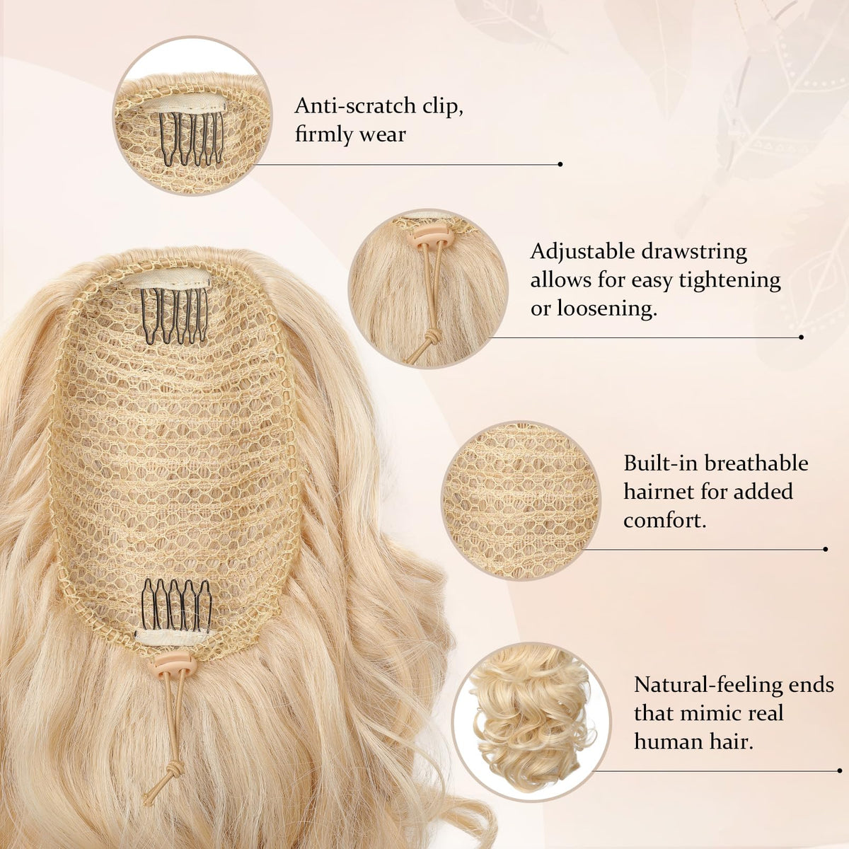 Flufymooz medium blonde highlights add natural depth and shine to your look.