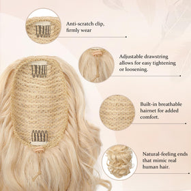 Flufymooz medium blonde highlights add natural depth and shine to your look.
