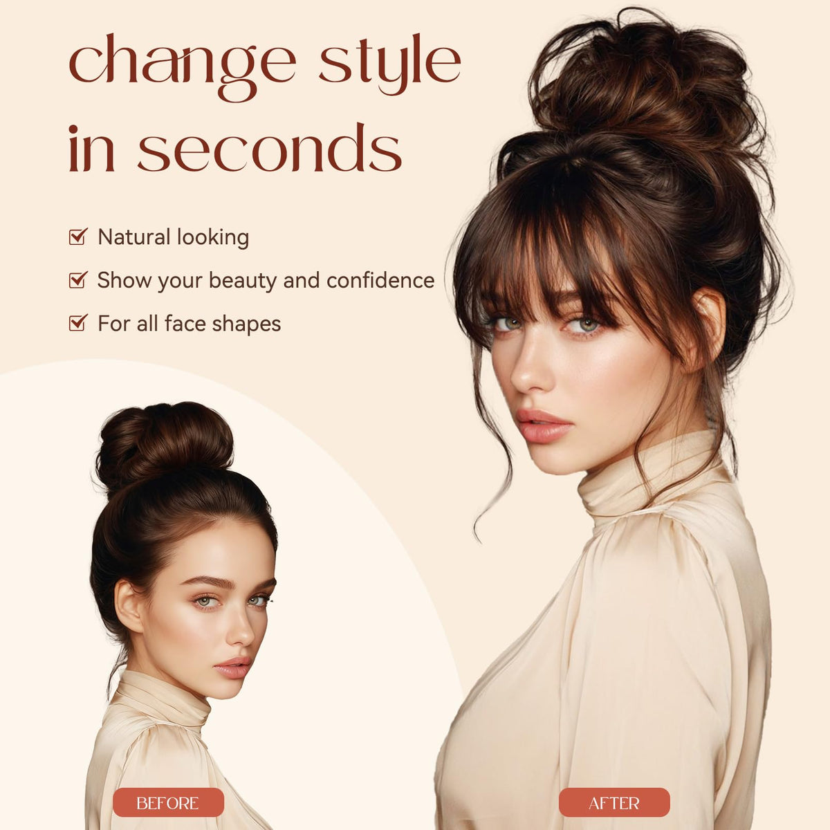 Flufymooz natural fringe extension creates instant full fringe.