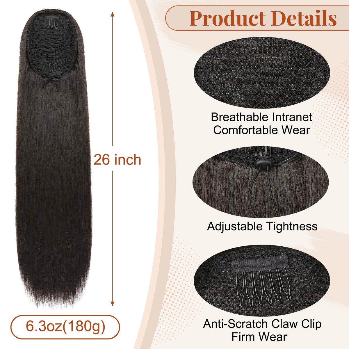 Flufymooz nine-layer weaving ponytail with natural-looking layers
