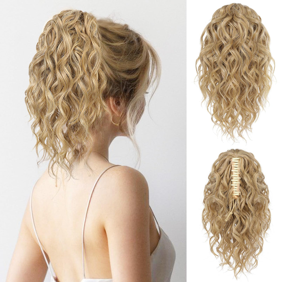 Flufymooz ponytail extension 12in clip-on adds instant volume for daily outfits.