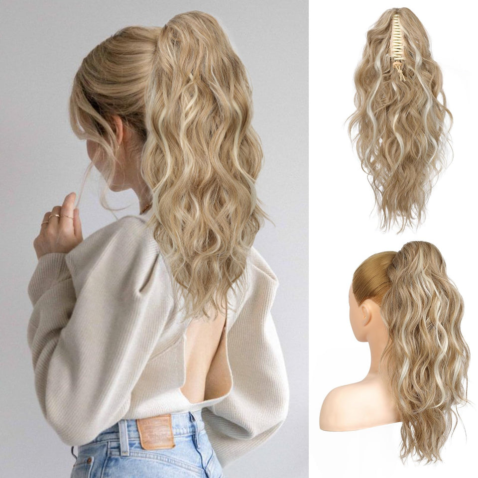 Flufymooz ponyclip clipin ponytail with secure claw grip for quick daily styling